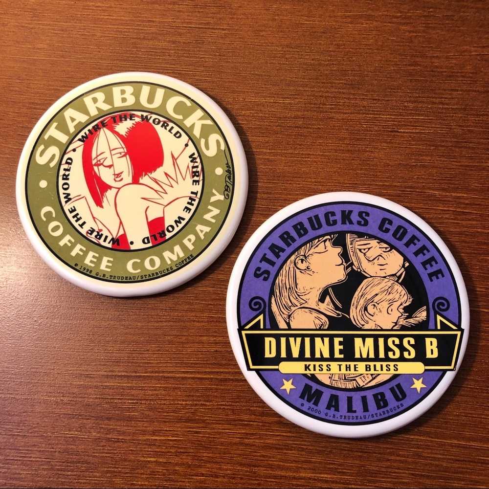 Starbucks Doonesbury Conic Coffee Table Coasters